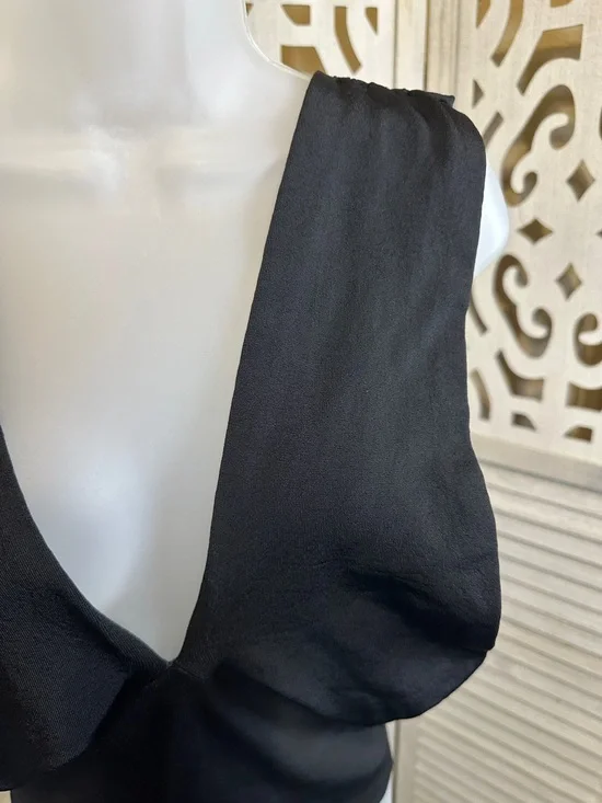 Trouvé Black Deep V sleeveless blouse Size M - Picture 3 of 12